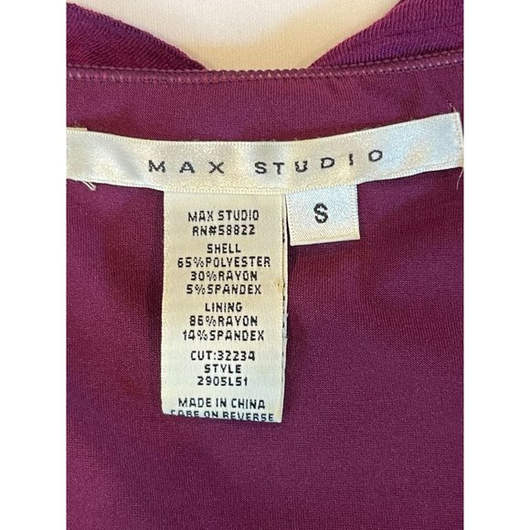 Max Studio Womens Sheath Dress Textured Shutter Pleat Sleeveless Purple SZ Small - Picture 5 of 6